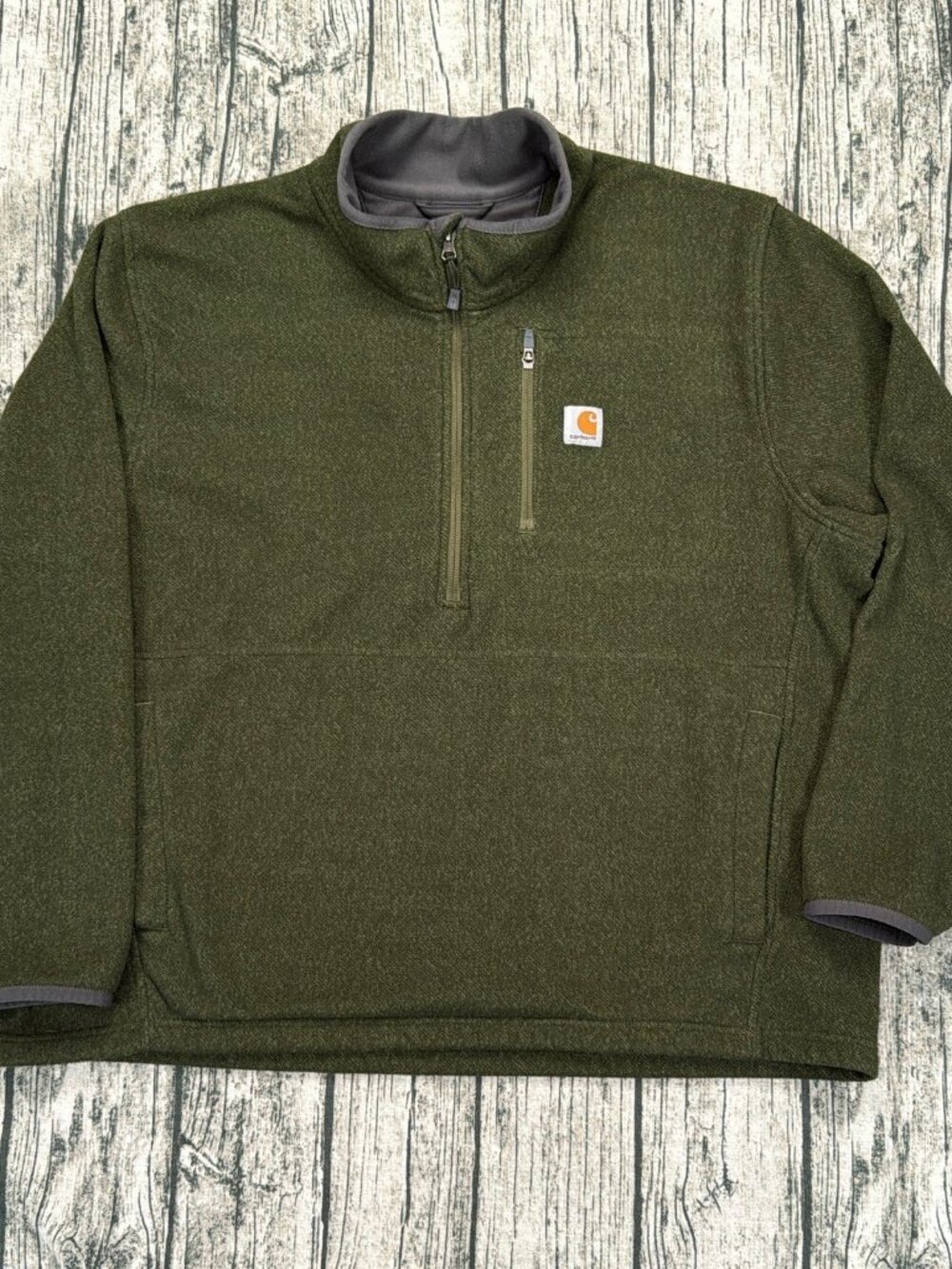 Carhartt Men's 2XL Olive Green Quarter Zip Fleece Pullover 103831